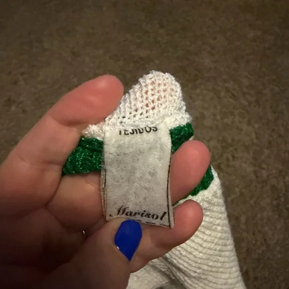 Vintage Knit Clown Infant Green & White 2 Piece Outfit - Picture 4 of 7